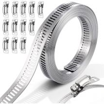 Sunxury - Colliers de serrage, colliers de serrage en acier inoxydable 304 Colliers de serrage réglables Colliers de serrage en acier inoxydable