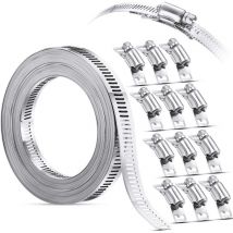 Ouylaf - Colliers de serrage, colliers de serrage en acier inoxydable 304 Colliers de serrage réglables Colliers de serrage en acier inoxydable