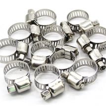 Colliers de Serrage en Acier Inoxydable Colliers de Serrage - Réglable 13-19 Mm pour Les Conduites de Carburant Pipes en Caoutchouc Clips Fixes..