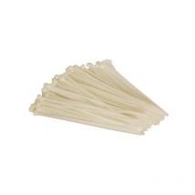 Conjunto de empates de cable de nylon 4.6x200 mm - blanco, resistente a los rayos uv, 100 pcs - Perel