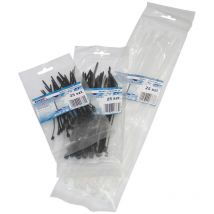 Colliers de serrage noirs - 4,8 x 200 mm - Polyamide 6.6 renforcé - Lot de 100