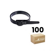 Boîte de 100 colliers d'installation type 180x6 mm pour gaine et tube - Ø7 mm à Ø42 mm de serrage RAM