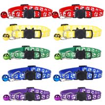 Colliers pour chat avec clochettes, collier de sécurité réglable pour chatons, pour filles et garçons, accessoires pour animaux de compagnie - A