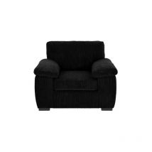 Luxury Life - Collingdale Jumbo Cord Fabric Armchair in Black