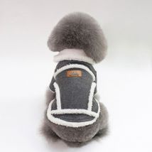 Grigio Scuro s (Collo: 23 cm Schiena: 20 cm Petto: 32 cm) Cani Autunno/Inverno Fresco Tessuto Caldo Gilet Stile Britannico Cappotto Accogliente con