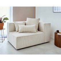 Colombine - module d'assise droit - en velours côtelé - beige