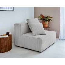 Colombine - module d'assise sans accoudoirs - en velours côtelé - gris clair