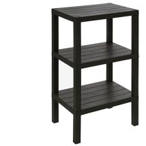 Scaffale Colonna Bagno 3 Ripiani Polipropilene L.38xh.73,5xp.29cm Nero Feridras