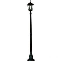 Alex - Lampione da esterno 1 luce Nero con diffusore in vetro trasparente IP44, E27 - Searchlight