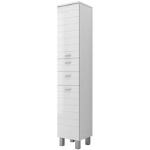 Liberoshopping - Colonna bagno a terra H195 a 2 ante e 2 cassetti rigo Bianco Lucido