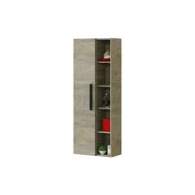 Armadio colonna sospesa bagno 1 anta ripiani a vista rovere cm 51X25XH135 37730
