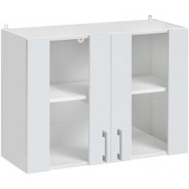 Mobile pensile da cucina Eco Bianco Brillante a 2 ante vetrate l 80 cm
