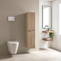 Modo - Colonna da bagno sospesa moderno bora a 2 ante rovere nodi