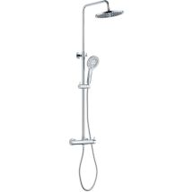 Colonna Doccia Attrezzata Slot Mix Tonda Ottone Cromato 2 Funzioni Finitura- Cromato Tondo - Confezione 1