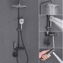 Onyzpily - Colonna Doccia con Tro Marce,Nero Sistema Doccia Completamente in Rame Con Soffione Doccetta Bidet Rubinetto Della Vasca,Regolabile Altezza
