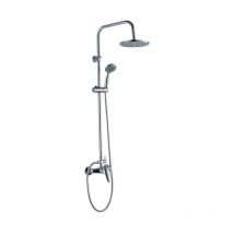 Colonna Doccia Luton in Acciaio con Rubinetto e Soffione Tondo Ø20 cm