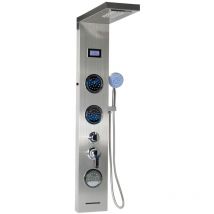 Colonna doccia multifunzione a led in acciaio inossidabile Set da bagno con sistema doccia a mano con una maniglia