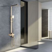 Colonna Doccia Regolabile Oro Spazzolato in Altezza Saliscendi Doccia Colonna Doccia con Miscelatore con Soffione Doccia Saliscendi Doccia con
