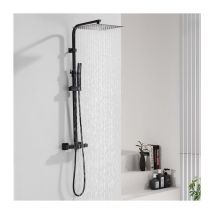 Ubeegol - Colonna Doccia Termostatica Sistema Doccia Colonna Doccia Regolabile in Altezza con Grande Getto a Soffitto Quadrato da 12 Pollici Kit
