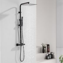 Ubeegol - Colonna Doccia Termostatica Sistema Doccia Colonna Doccia Regolabile In Altezza Con Grande Getto A Soffitto Quadrato Da 12 Pollici Kit 