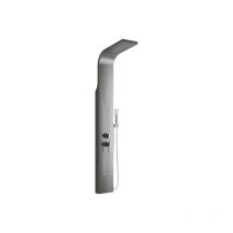 Colonna pannello doccia in acciaio inox effetto satinato con doccetta,flessibile e getti orizzontali massage serie coral effetto acciaio satinato