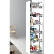 Colonne coulissante FLAT. Devant 300-350mm. Hauteur reglable 1600/2000mm. 5 corbeilles. - talla