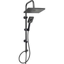 Idroweb - colonne de douche avec douche de tête cm. 20X30 + douchette noir mat