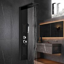 Arati Bath&shower - Colonne de douche en acier avec mitigeur cascade d'hydromassage Sirmione - Noir