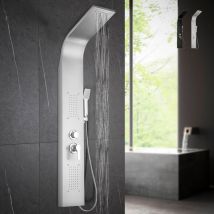 Arati Bath&shower - Colonne de douche en acier avec mitigeur de douche cascade d'hydromassage Monticelli - Silver