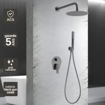 Imex Products - Colonne de Douche Encastrée anti-calcaire Black Gun Métal imex delos GPD055/BGM