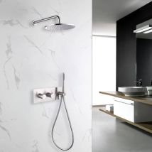 Bellegno - Colonne de douche encastrée thermostatique corposa acier brossé