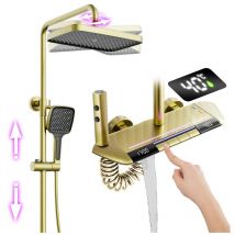 Esip - Colonne de Douche Thermostatique Mitigeur en Laiton Systeme de Douche Affichage Numérique led Ensemble de Douche Pommeau De Douche, Douchette,