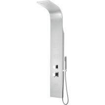 Colonne de douche courbe aluminium panneau hydromassante pluie mod. Niagara