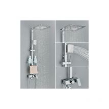 Zamery - Colonne de Douche laiton ,Système de Douche Réglable Hauteur Montage Mural Ensemble de Douche avec 25cm 25cm Haute Pression Tête de Douche,