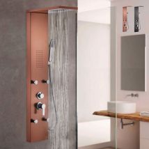 Arati Bath&shower - Colonne de douche mitigeur pomme de douche 4 jets d'eau douchette Bormio - Bronze