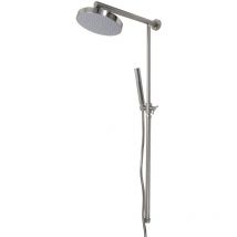Pro Et Discount - Colonne de douche nickel combiné pommeau et douchette reglable Sans robinet