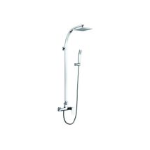 Colonne de douche – Chromé – Laiton et ABS – Pommeau 202 x 202 mm – Type de colonne de douche, Finition métal, Forme de la pomme haute, Diamètre du 