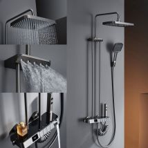Esip - Colonne De Douche Thermostatique, 12in/310mm 5 Fonctions Ensemble De Douche, Buse De Massage, 3 Douchette, Pistolet À Peinture, Robinet De 