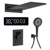 Esip - Colonne de Douche Thermostatique Douche Encastrable Affichage Numérique Colonne de Douche Encastrable Noir Ensemble de Douche avec 3 Fonctions