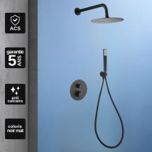 Imex Products - Colonne de Douche Thermostatique Encastrée anti-calcaire Noir Mat imex genova GTG053/NG