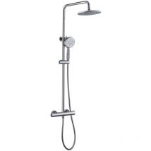 Redom - Colonne de Douche Thermostatique - Ensemble de Douche Chromé - Système de Douche Mitigeur en Laiton - Kit de Douche Réglable