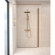 Kroos - Colonne de douche ronde thermostatique Or rose - Corbeau