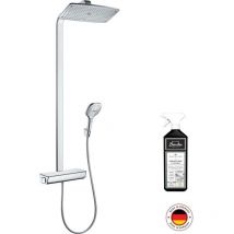 Colonne de douche thermostatique Hansgrohe Raindance e 360 EcoSmart chromée + nettoyant Briochin