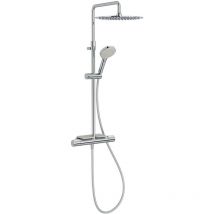 Jacob Delafon - Columna de ducha termostática Metro con balda portabotellas cromada