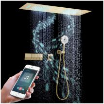 Esip - Colonne De Douche Thermostatique Musique, 300x900mm led 64 Couleurs 4 Fonctions SystèMe De Douche EncastréE, Acier Inoxydable 304, Pluie,