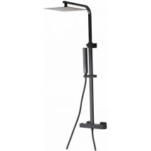 Valaz - Colonne de douche thermostatique nila noir mat 20 cm x 20 cm