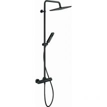 Nobili - Colonne de douche thermostatique avec pomme de douche carrée et douchette Noir mat - VV103030/31BM