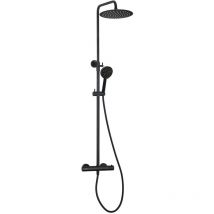 Paini France Robinetterie - Colonne de douche thermostatique ronde lyke noir mat