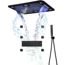 Oihpaw - Colonne De Douche Thermostatique - Ensemble De Douche Musical 64 Couleurs Led - Avec 6 Jets De Massage 50 Mm - Noir3