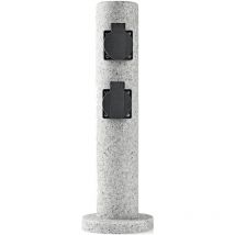 Distributeur d'énergie extérieur 4 prises aspect pierre pilier alimentation en électricité de jardin poteau de cour